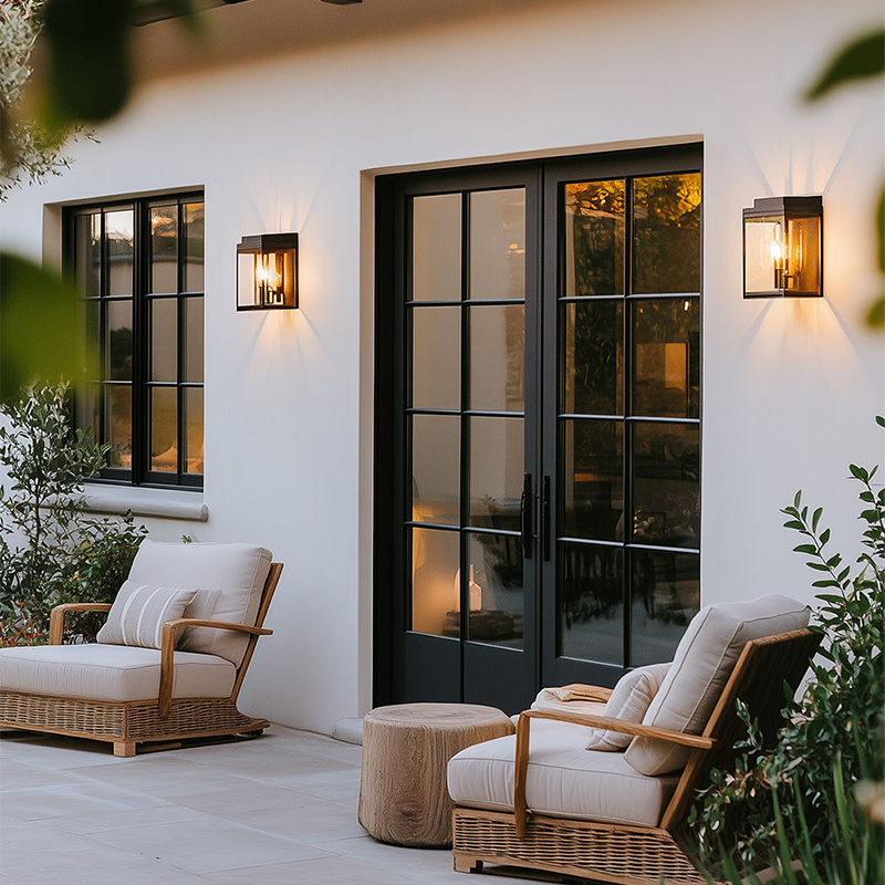 OUNA Heavy Duty Security Aluminum French Doors for Exterior Entry Reinforced Frame with Multi Point Locking and Weather Seal