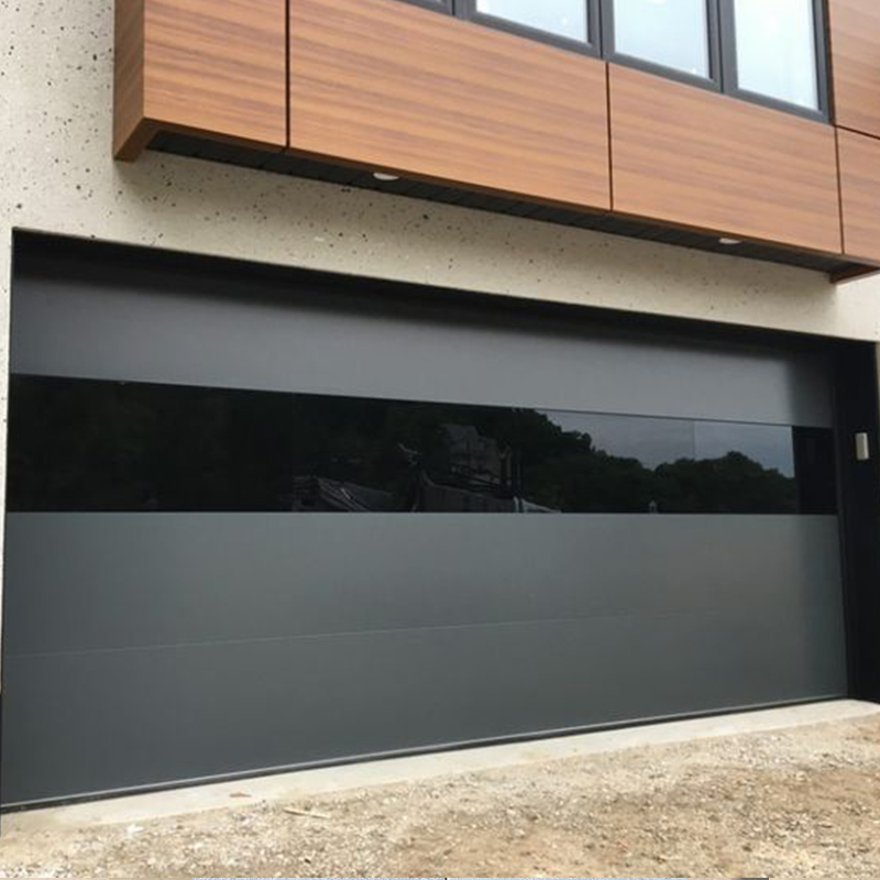 OUNA Insulated Aluminum Alloy Garage Door with Thermal Break Core Automatic Electric System for Energy Efficient Homes
