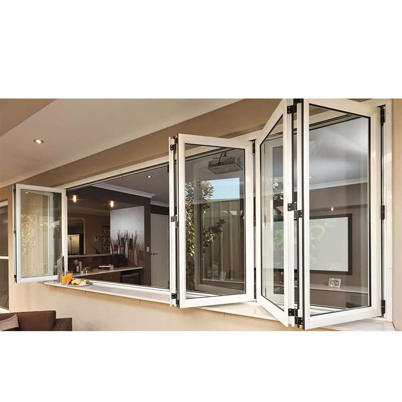 OUNA Commercial Project Soundproof Aluminum Folding Window System High Grade Seal for Office Hotel and Multi Family Apartment