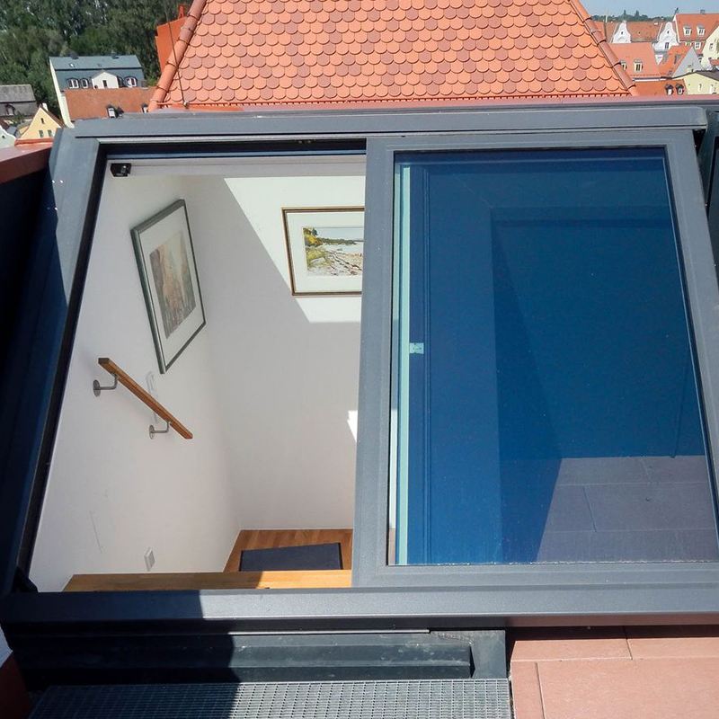 OUNA Parallel Opening Aluminum Skylight Modern Design Maximizes Opening Area for Excellent Ventilation Ideal for Indoor Patio