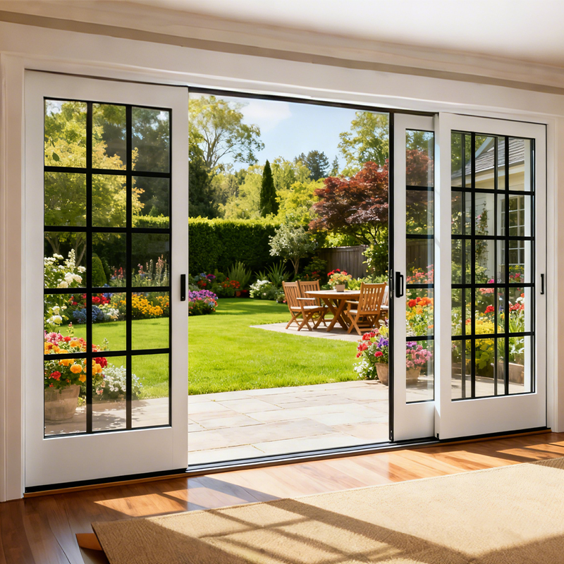 OUNA CE Home Outdoor Aluminum Alloy Large View Tempered Glass Slide Door Balcony Double Glazed Sliding Doors