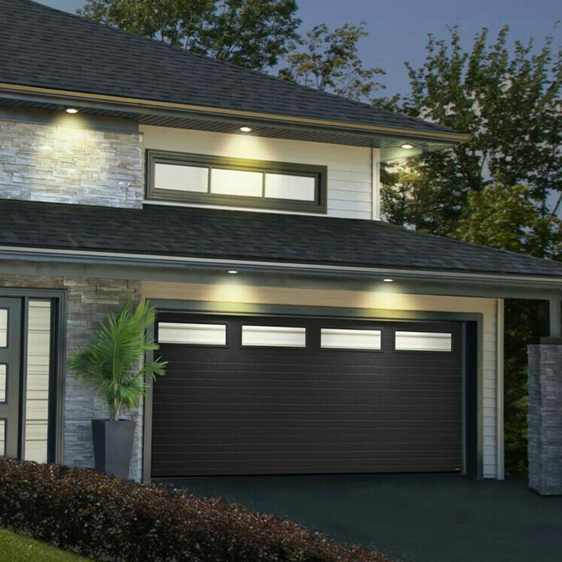 OUNA Modern Luxury Aluminum Frameless Glass Garage Door Full View Tempered Glass Automatic Electric for Villa and Residence