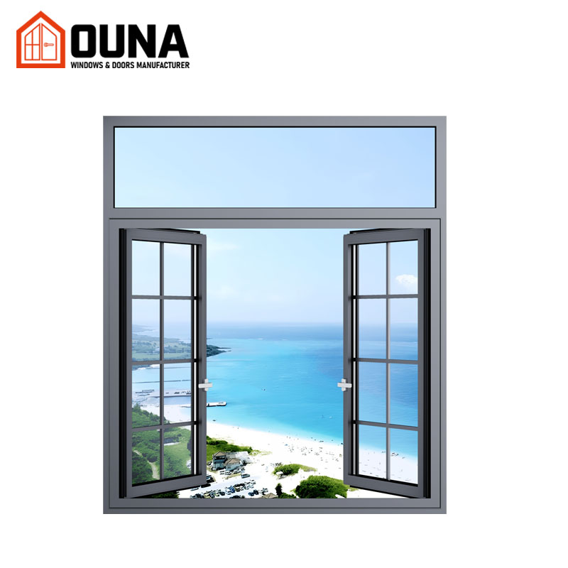 OUNA NFRC American House Project Anti-Impact Aluminium Casement Windows Soundproof Swing Double Glazed CSA Windows and Doors