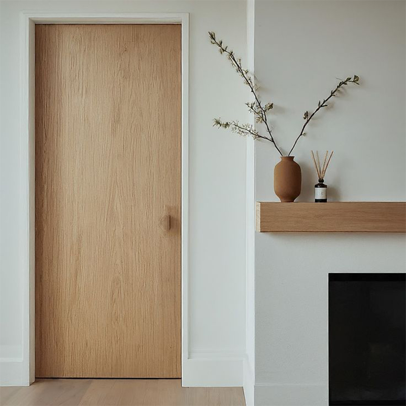 OUNA Premium Aluminum Wood Composite Interior Door With Solid Wood Core for Modern Bedroom and Living Room Custom Sizes