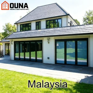 OUNA Malaysia Project Engineering Hurricane Impact Proof Folding Door Thermal Break Aluminum Window Heat Insulation Other Window