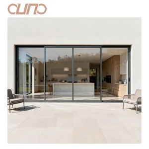 OUNA House Apartment Thermal Break Aluminium Glass Windproof Sliding Door NRFC Certification Heavy Duty Patio Sliding Doors