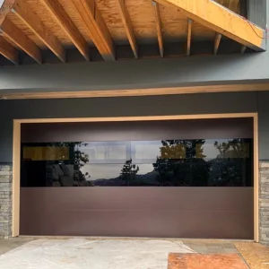 OUNA Custom Modern Design Waterproof Smart Electric Garage Door Aluminum Glass Exterior for Villas Factory Direct