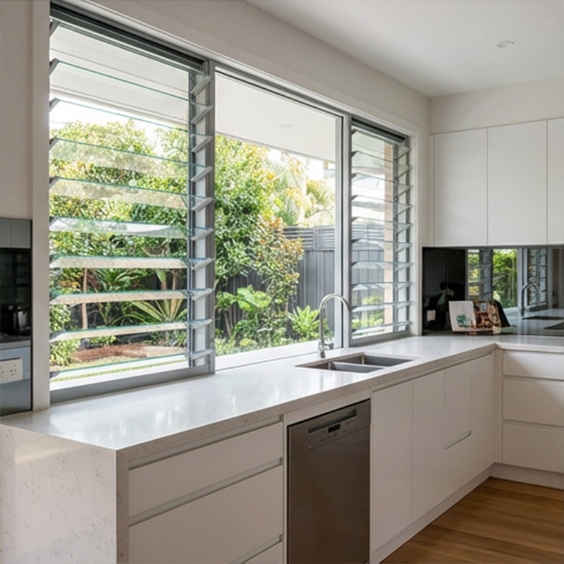 OUNA Fixed Aluminum Louver Fence or Screen for Modern Design Provides Ventilation Security and Aesthetic Appeal for Property