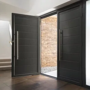 OUNA Modern American Design Aluminum Entry Door Security Soundproof Exterior Door for Villa House CE ISO NFRC Certified