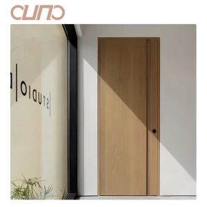 OUNA Luxury Single Aluminium Wood Door Frameless and Waterproof Minimalist Design for Apartment Use Interior Invisible Door
