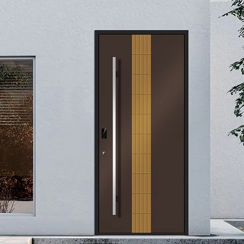 OUNA European Residential Aluminum Front Entry Doors for Houses Exterior Modern Anti Theft Villa Entrance Doors