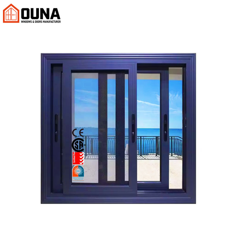OUNA Aluminium Alloy Windows Doors House Exterior Aluminum Sliding Windows Soundproof Double Glazed Thermal Break Windows