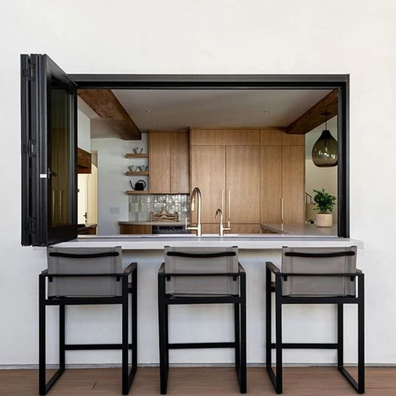OUNA Small Space Solution Aluminum Vertical Folding Window for Apartment Balcony Maximizes Usable Area and Brings in Breeze