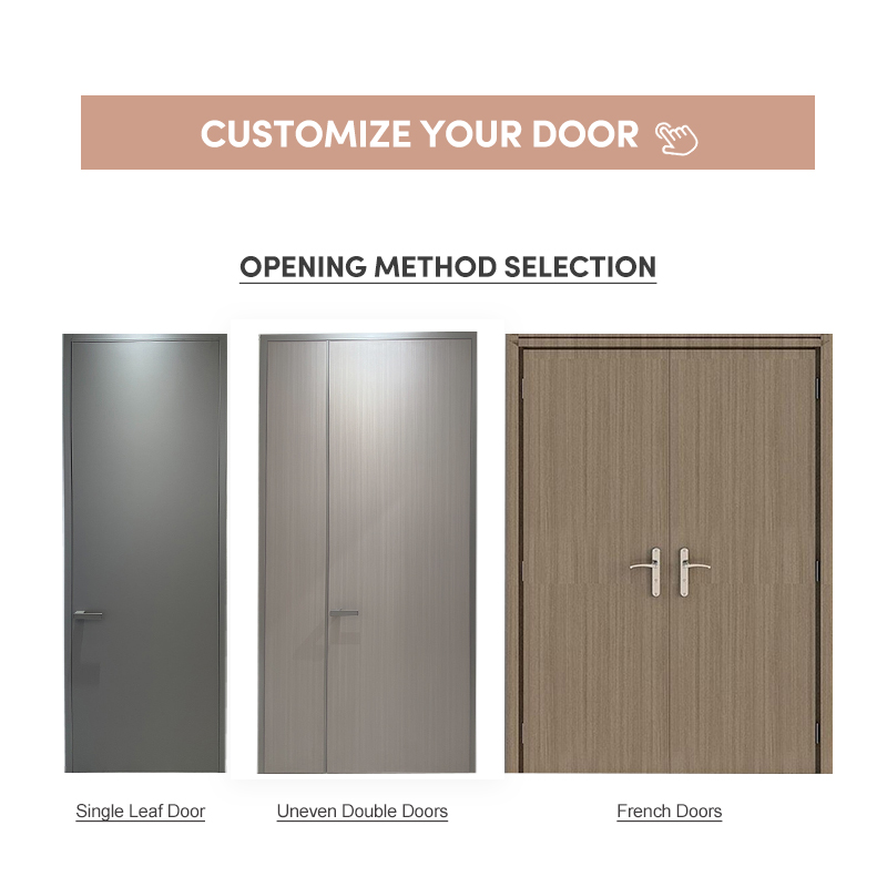 OUNA Quality Aluminum Wood Door Uses Selected Solid Wood and Premium Aluminum Alloy for Interior Spaces Custom Finish Available