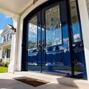 OUNA Contemporary Aluminum Front Door for Villa House Modern Exterior Entry Security Door CE ISO NFRC Certified Manufacturer