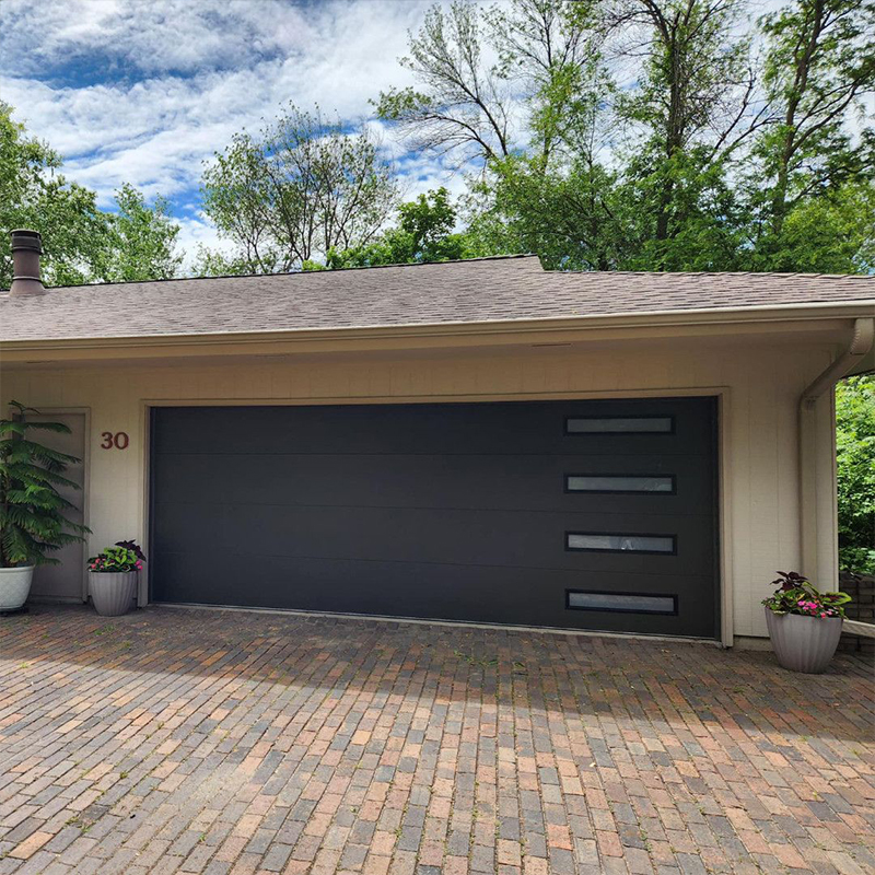 OUNA Insulated Aluminum Alloy Garage Door with Thermal Break Core Automatic Electric System for Energy Efficient Homes