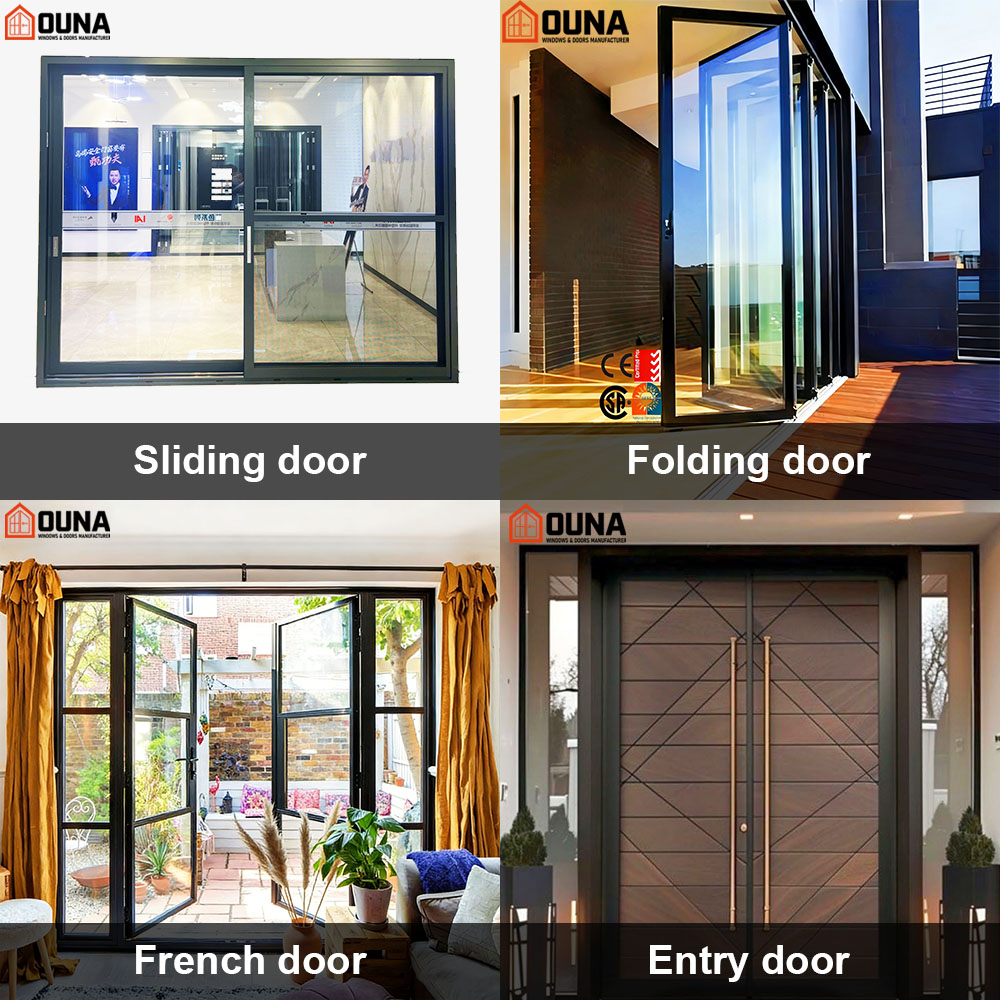 OUNA Sliding Window Hurricane Impact Proof Aluminum Energy Efficient NFRC AS2047 Glass Double Glass Aluminum Window