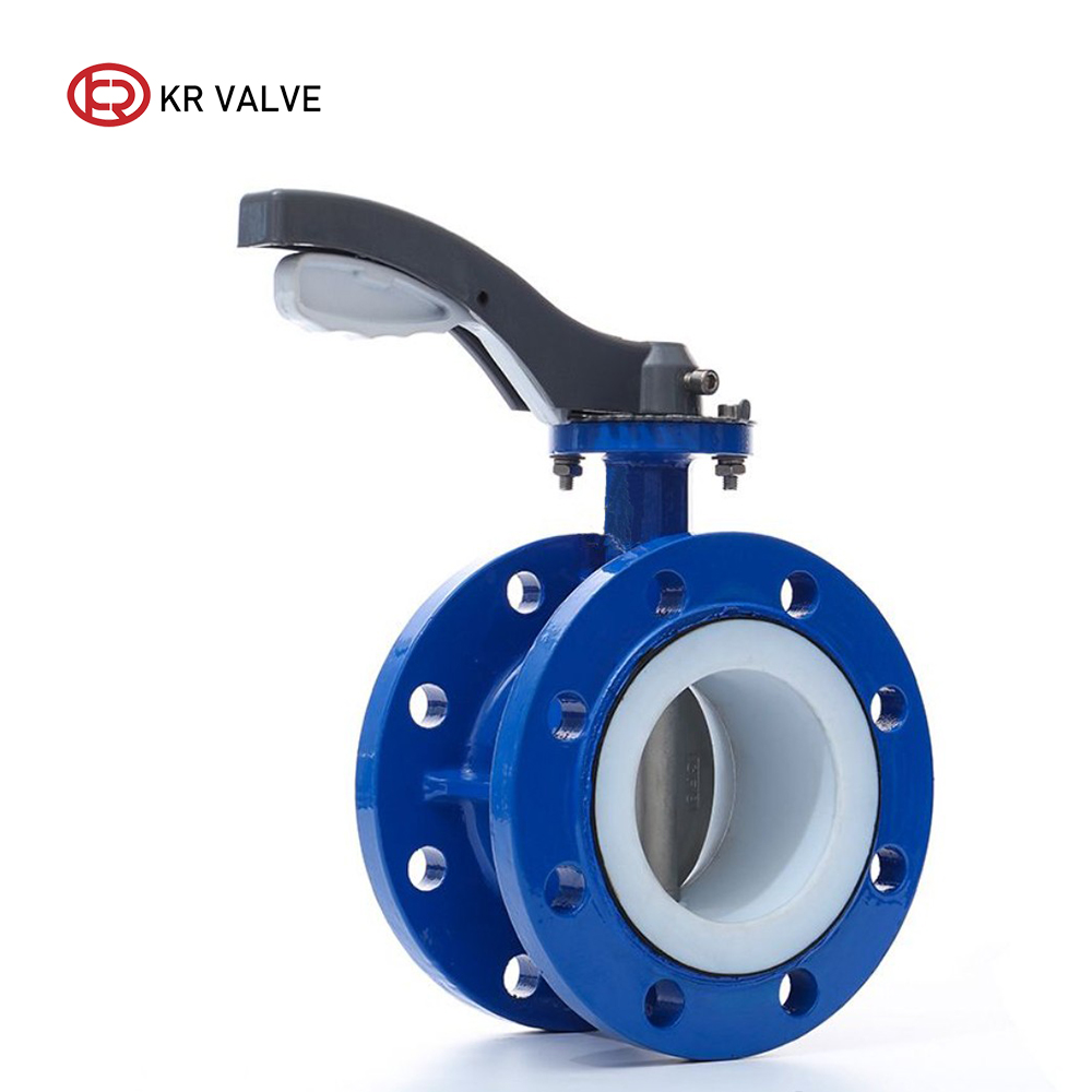 Double flange butterfly valve PTFE seal
