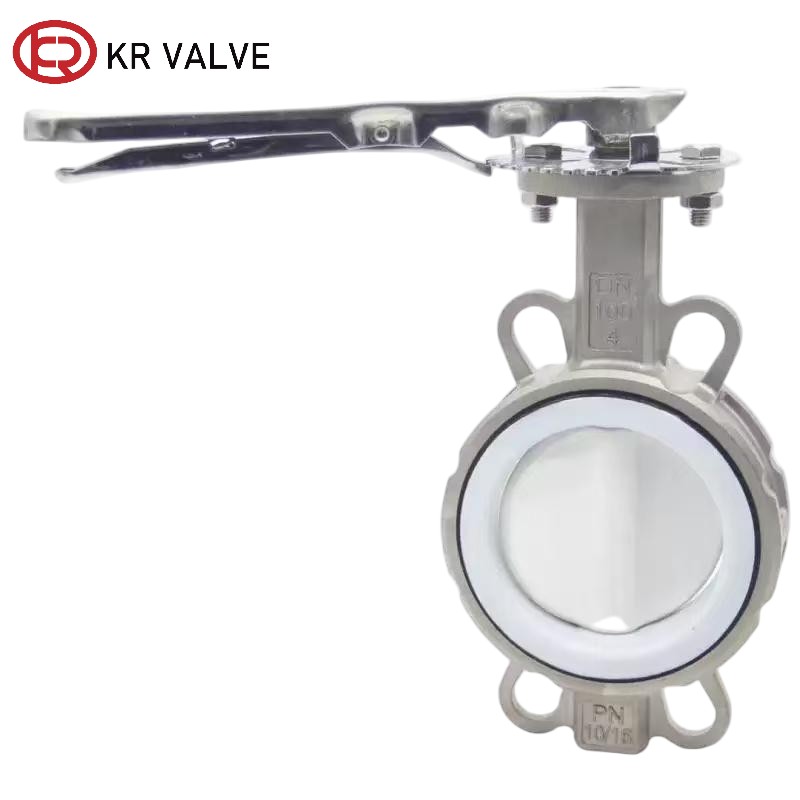 OEM Wafer butterfly valve PTFE lined seat and SS body Supplier, Manufacturer