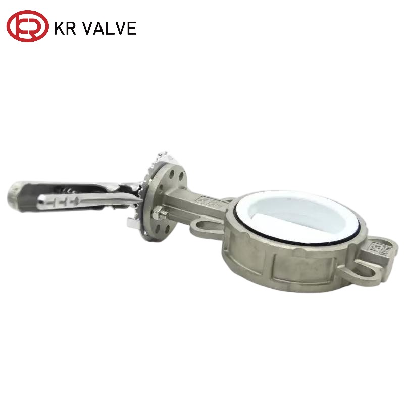 OEM Wafer butterfly valve PTFE lined seat and SS body Supplier, Manufacturer