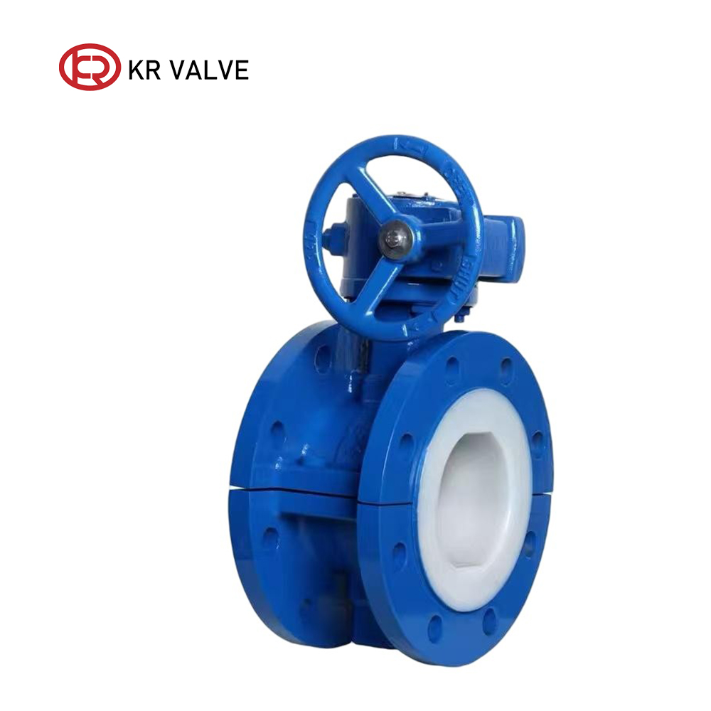 Wholesale WCB split body full PTFE lined concentric butterfly valve Supplier, Manufacturer