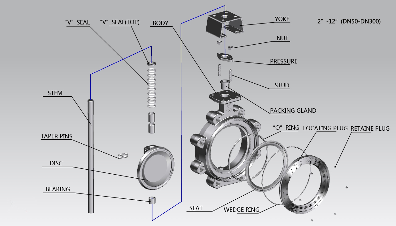 Lug butterfly valve structure