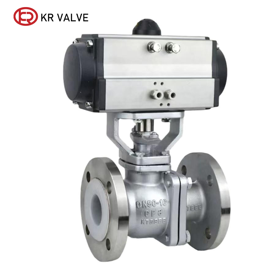 OEM Stainless Steel PTFE Lined Ball Valve Single Acting Pneumatic Operation Supplier, Suppliers