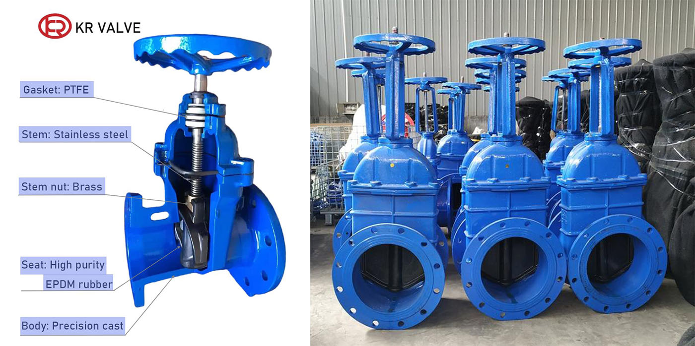 Rising stem gate valve ductile iron body