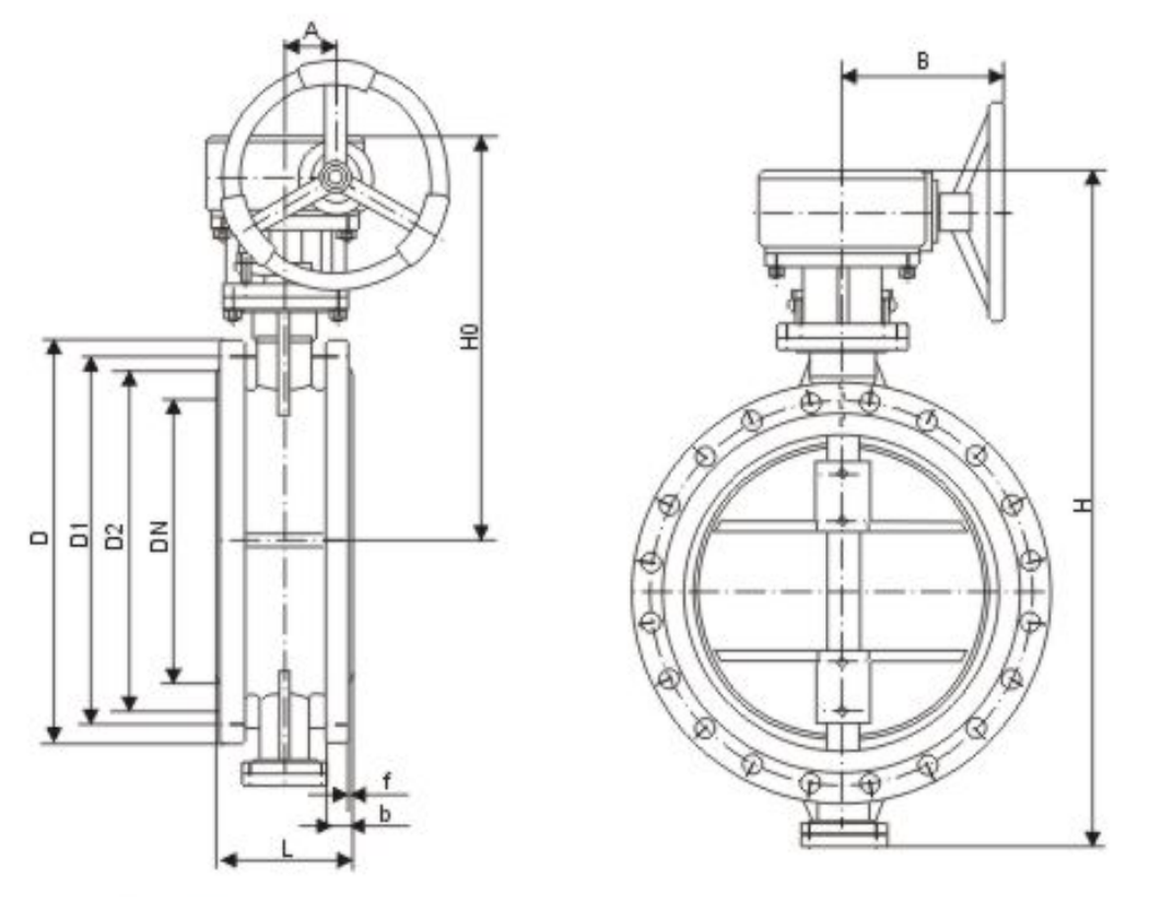 Custom Single acting pneumatic three eccentric butterfly valve hard seal 150LB Factories, Factory