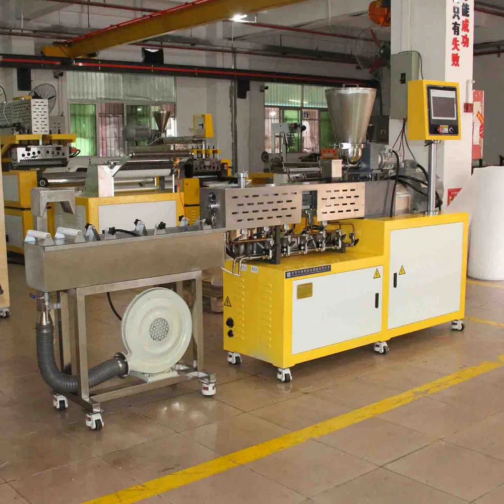 Linha de Pelotização de Duplo Parafuso para Masterbatch de Cor Tipo Fio com Água para Resinas Transportadoras PP PE PS
