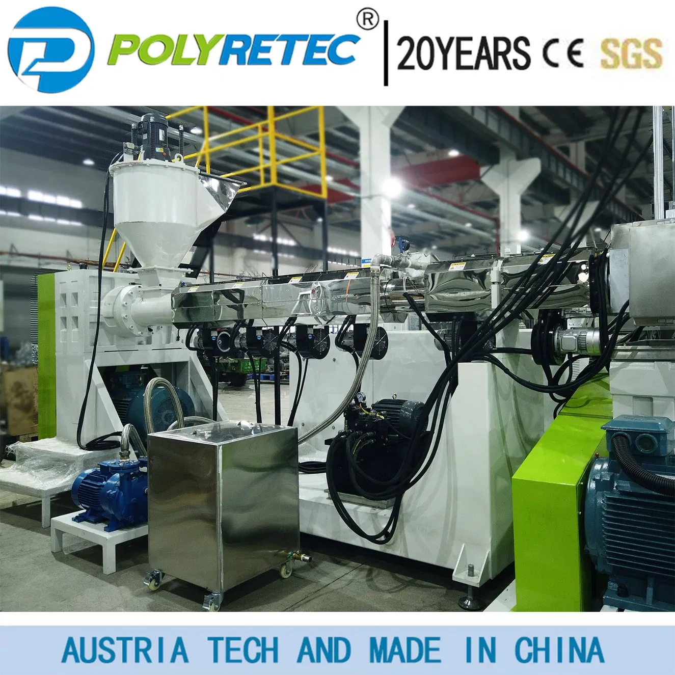 Linha de Granulação por Anel de Água de Grau Industrial para Processamento de Folhas de Plástico Rígido HDPE LDPE PP PE