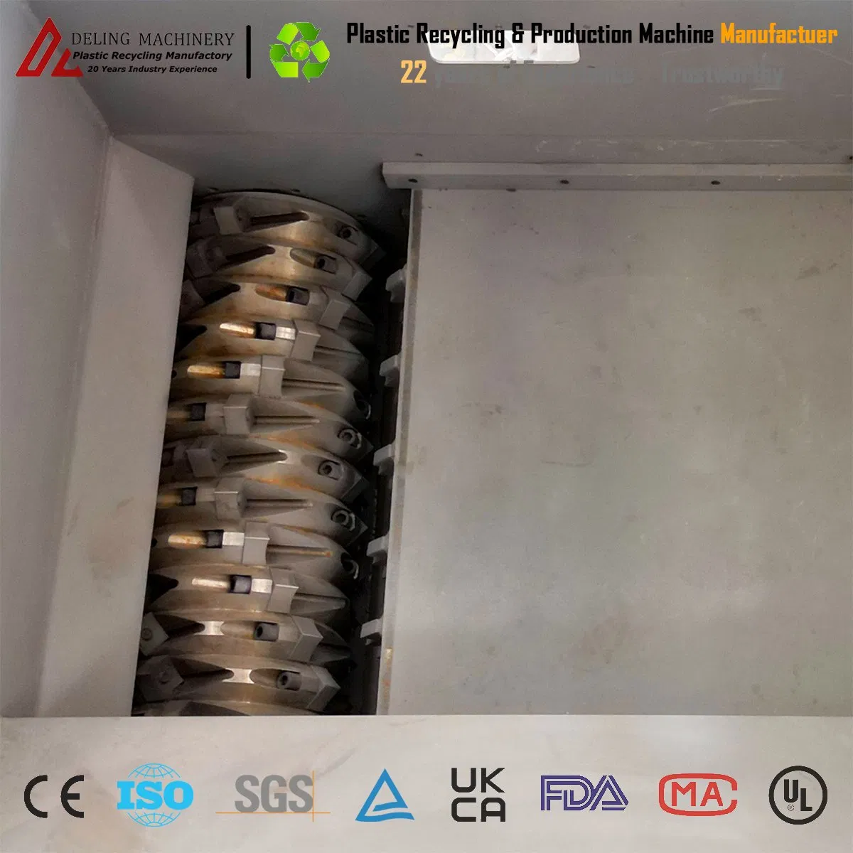 Máquina de Triturador e Desintegrador de Eixo Único de Alto Desempenho para Reciclagem, Trituração e Desintegração de Plástico, Madeira, Borracha, Metal, Fibra, Papelão, Papel, Alumínio e Carcaça de Carro