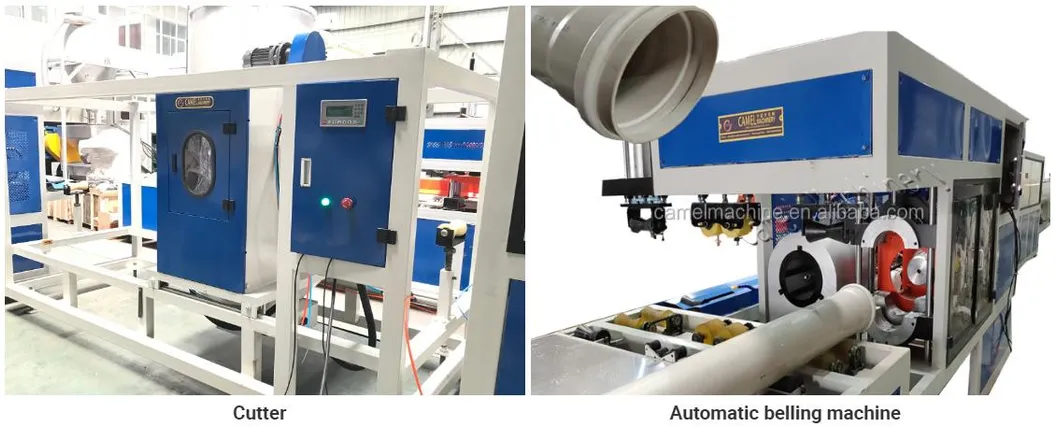Extrusora de Duplo Parafuso para Fabricação de Tubos de PVC UPVC Plástico Automática com Calibração, Descarregador e Cortador