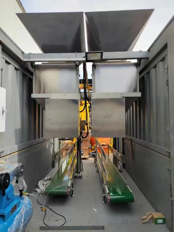 Dentro dos transportadores de sacos