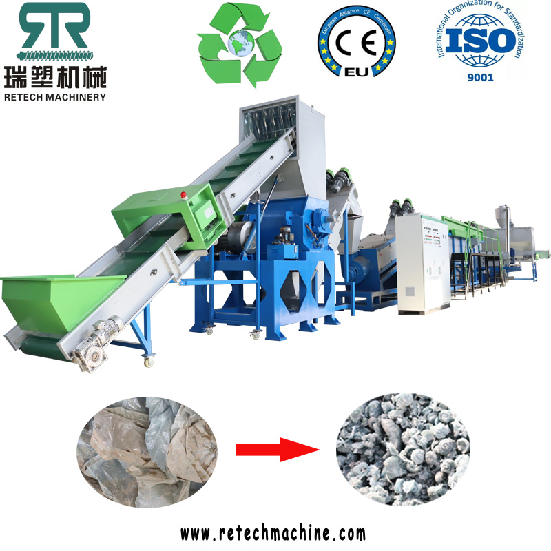 Reciclagem de Plástico de Garrafas Pet/HDPE LDPE/PP/PE Filmes Sacos Woven Pelotização Granulação Flocos Descarte Máquina de Lavagem
