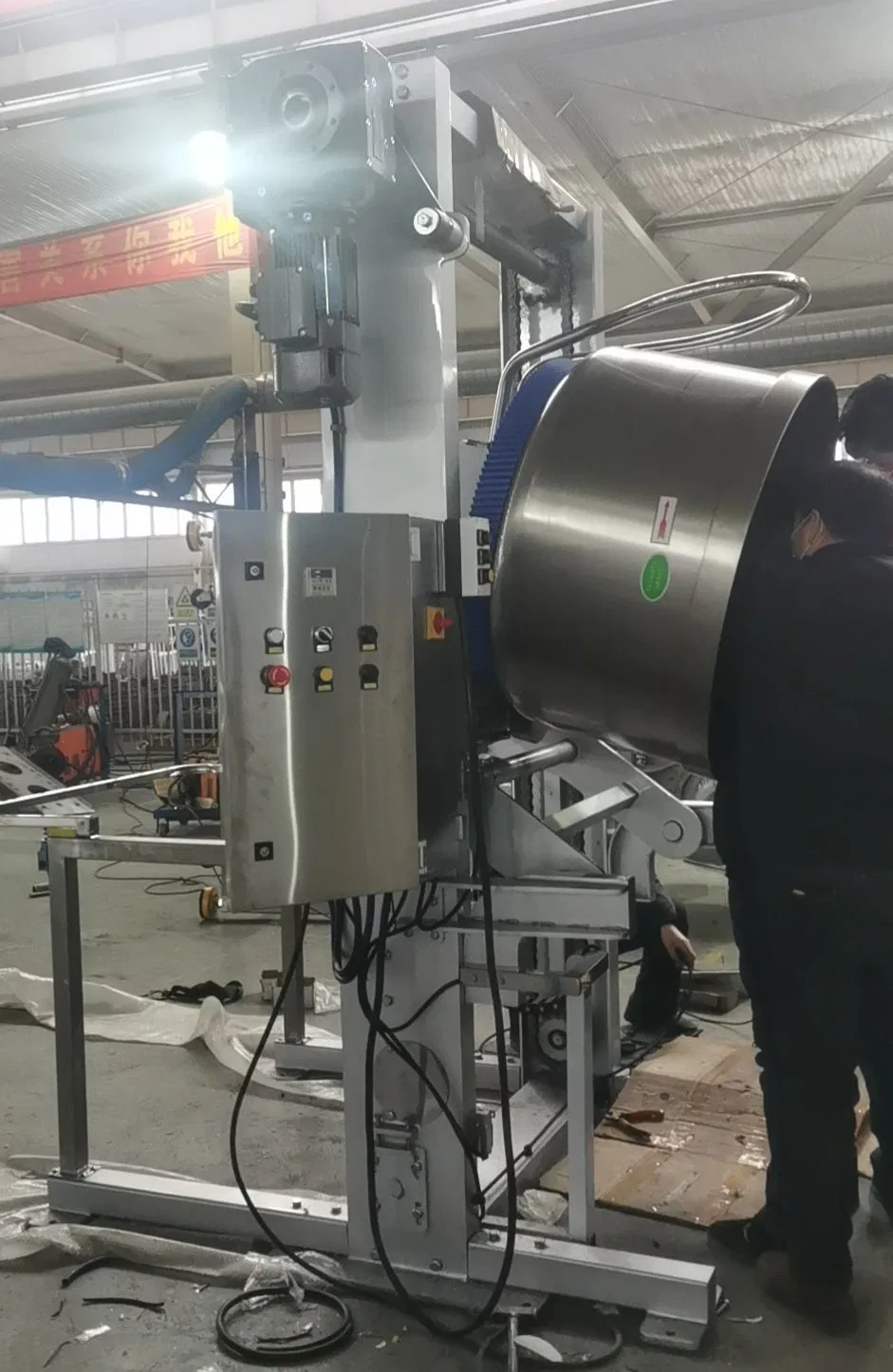 Misturador de massa com tigela removível automática para panificação, equipamento de padaria para pão