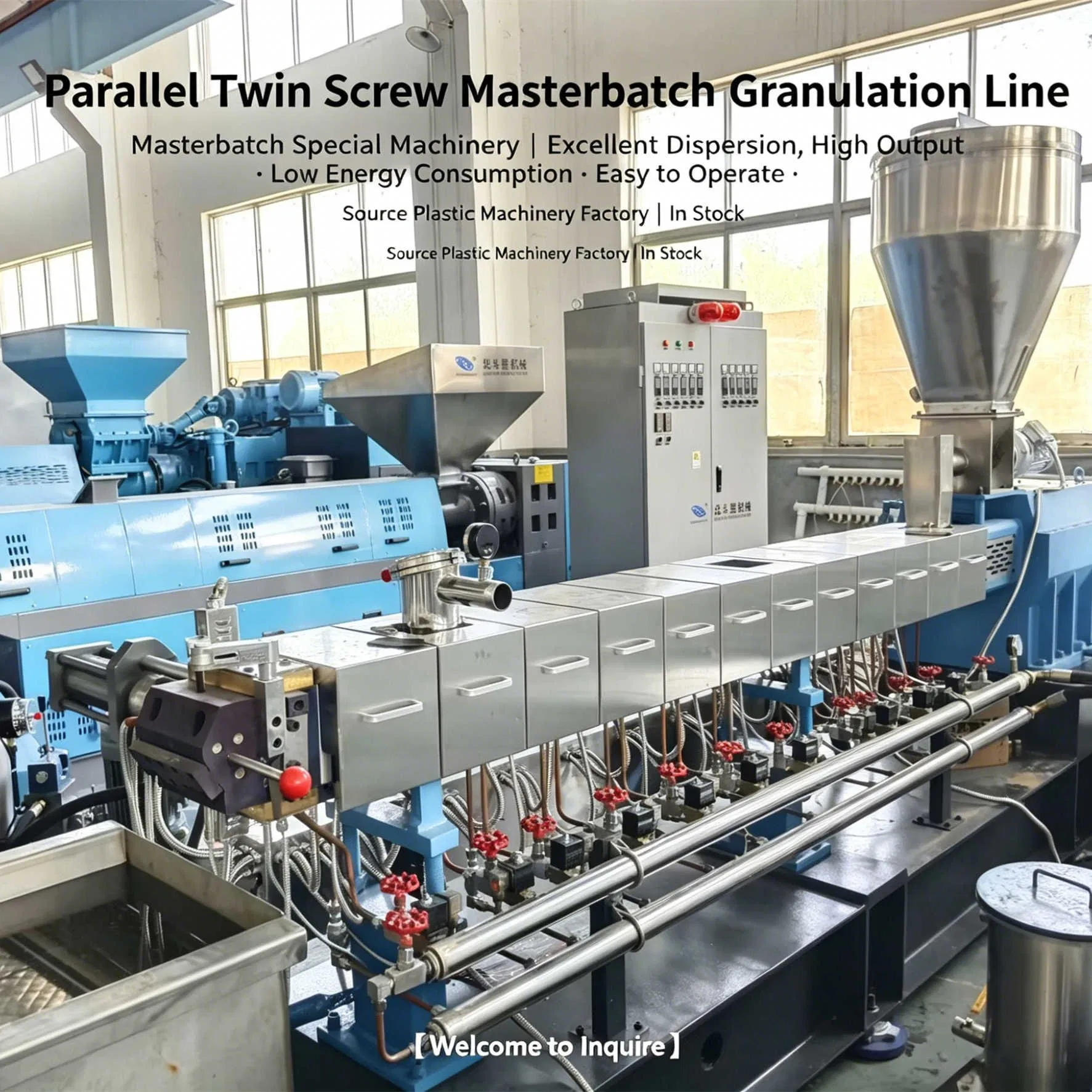 Linha de Produção de Máquina de Granulação de Masterbatch de Cor com Tecnologia de Resfriamento a Água por Estranda