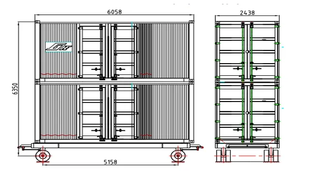 Unidade de Pesagem e Embalagem Móvel Containerizada de Linha Simples e Dupla para Porto