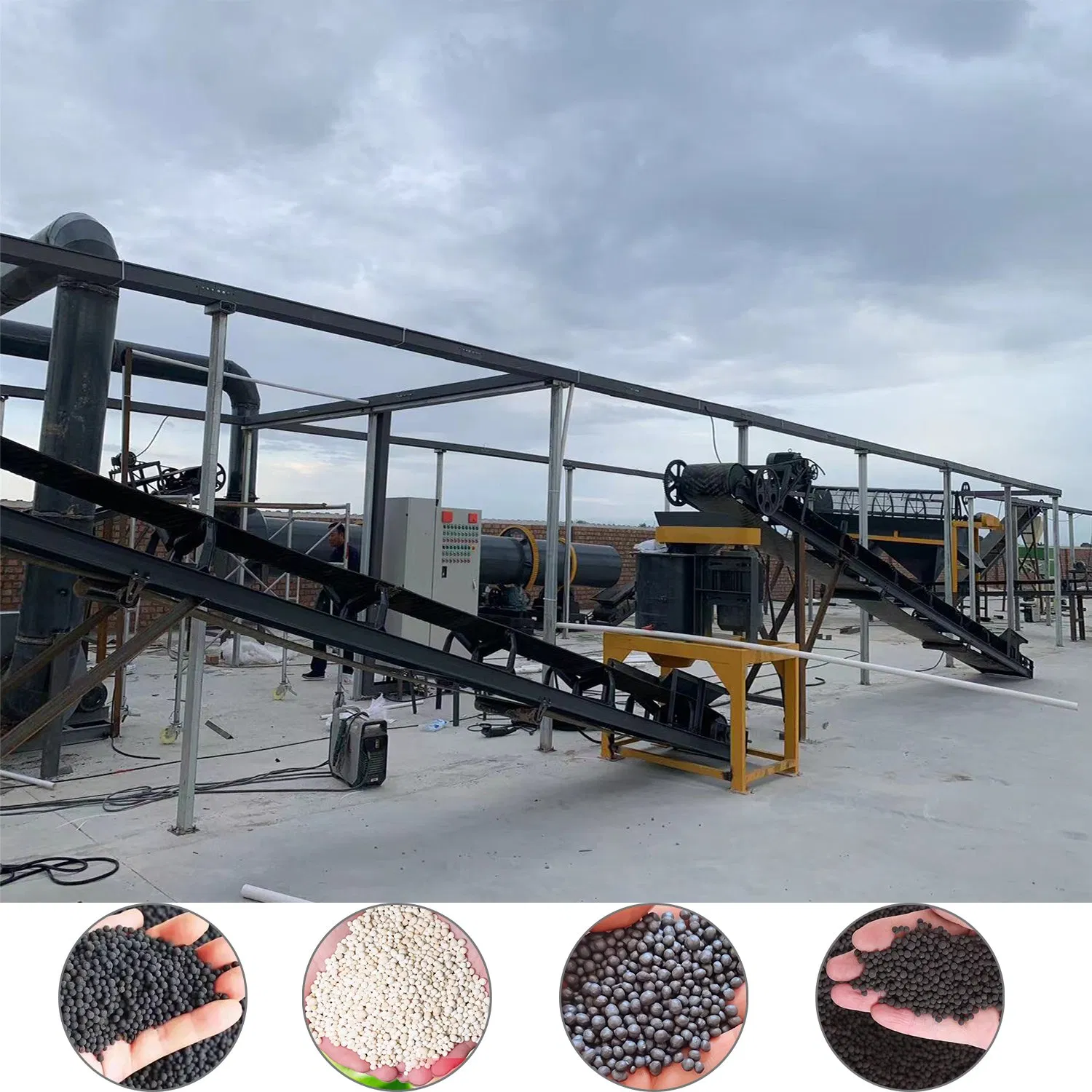 Linha de Produção de Compostagem Profissional para Granulados - Granulador de Extrusão de Fertilizante Orgânico com Sistema de Secagem