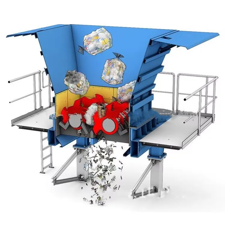 Equipamento de Trituração de Resíduos para Reciclagem de Plástico e Madeira