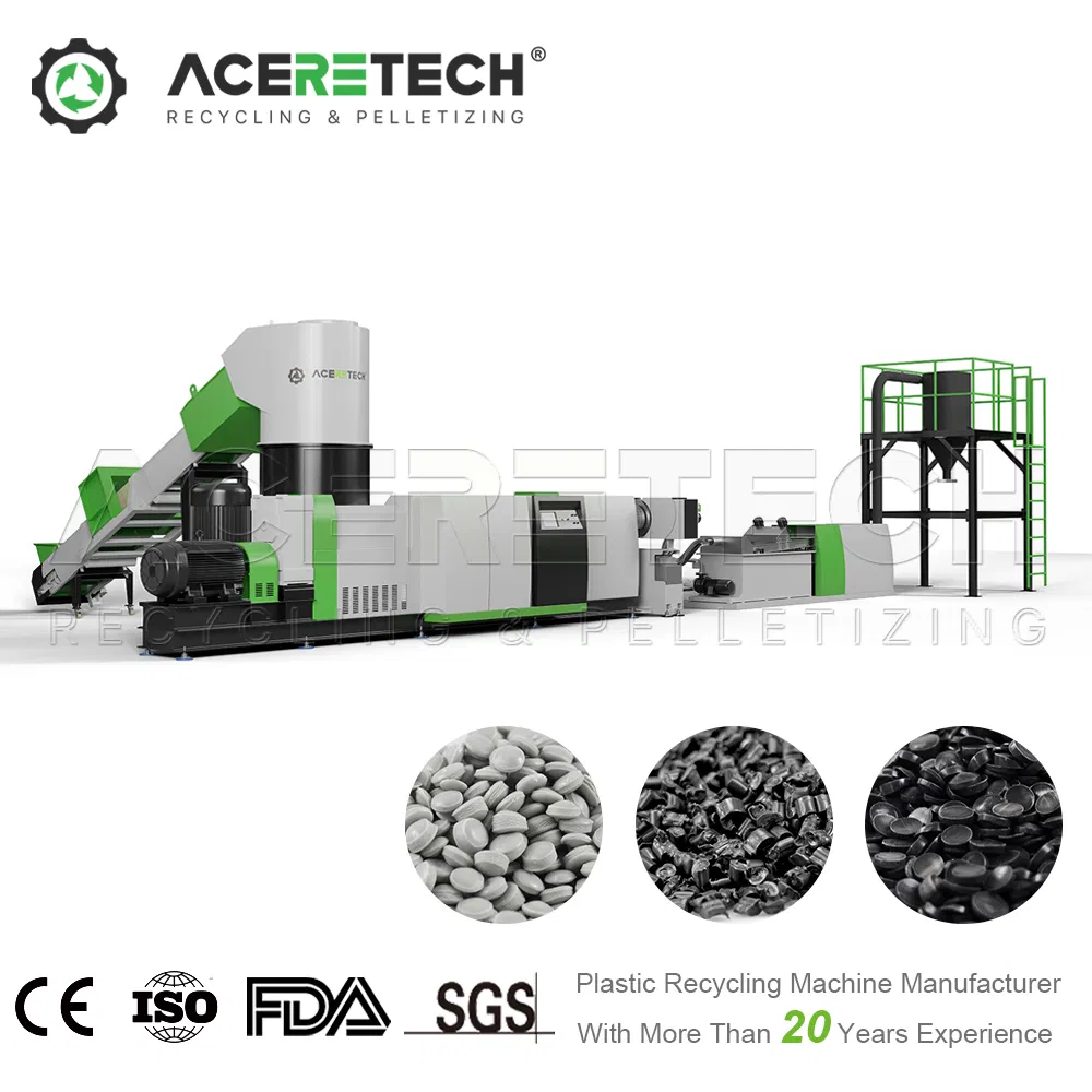 320-2100kg/H Máquina de Granulação de Plástico PP/PE/HDPE LDPE, Máquina de Reciclagem de Plástico, Pet com Certificado FDA