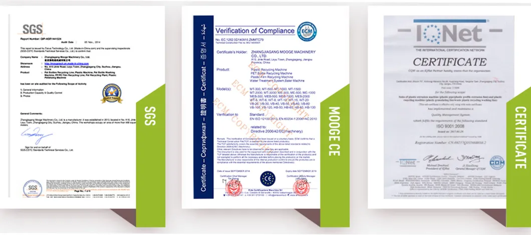 Certificações CE, ISO9001