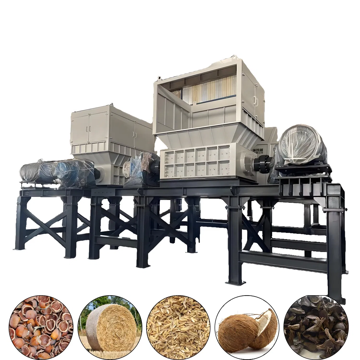Triturador de Eixo Duplo Multiuso - Equipamento de Trituração Dual - Processa Borracha, Plásticos e Cascas Resistentes (Palha de Coco e Palma)