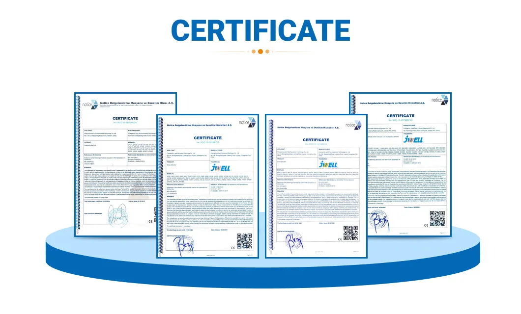 Certificados de Máquina de Granulação Linha de Produção