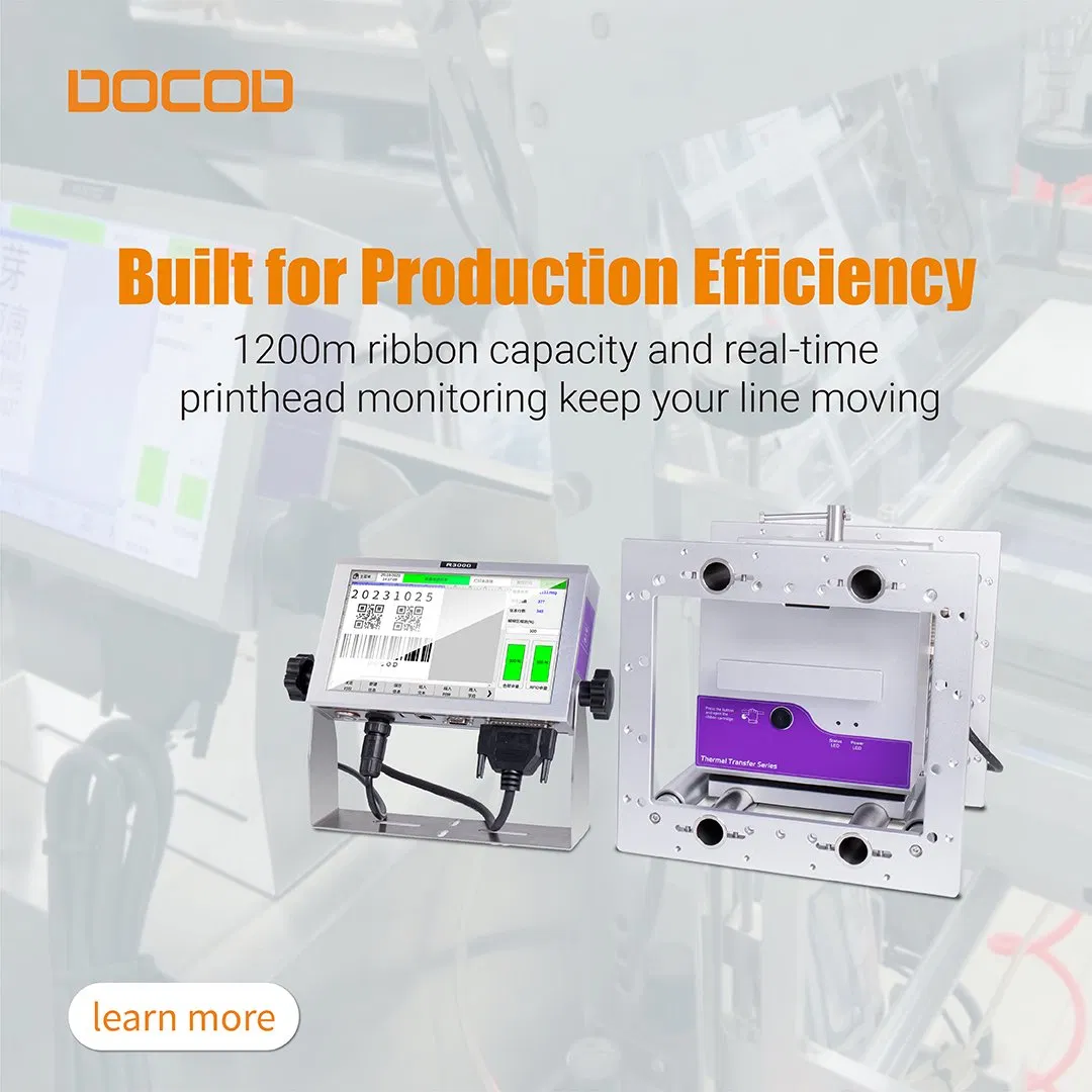 Máquina de Rotulagem Automática Tto Codpad R4000 Máquina de Impressão Térmica por Transferência Industrial para Filmes de Embalagem Flexíveis