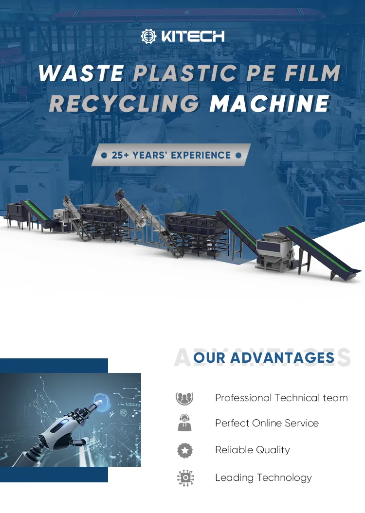 Máquina de Reciclagem de Plástico para Lavagem e Granulação de PE/PP/PA/PVC/ABS/PS/PC/PET