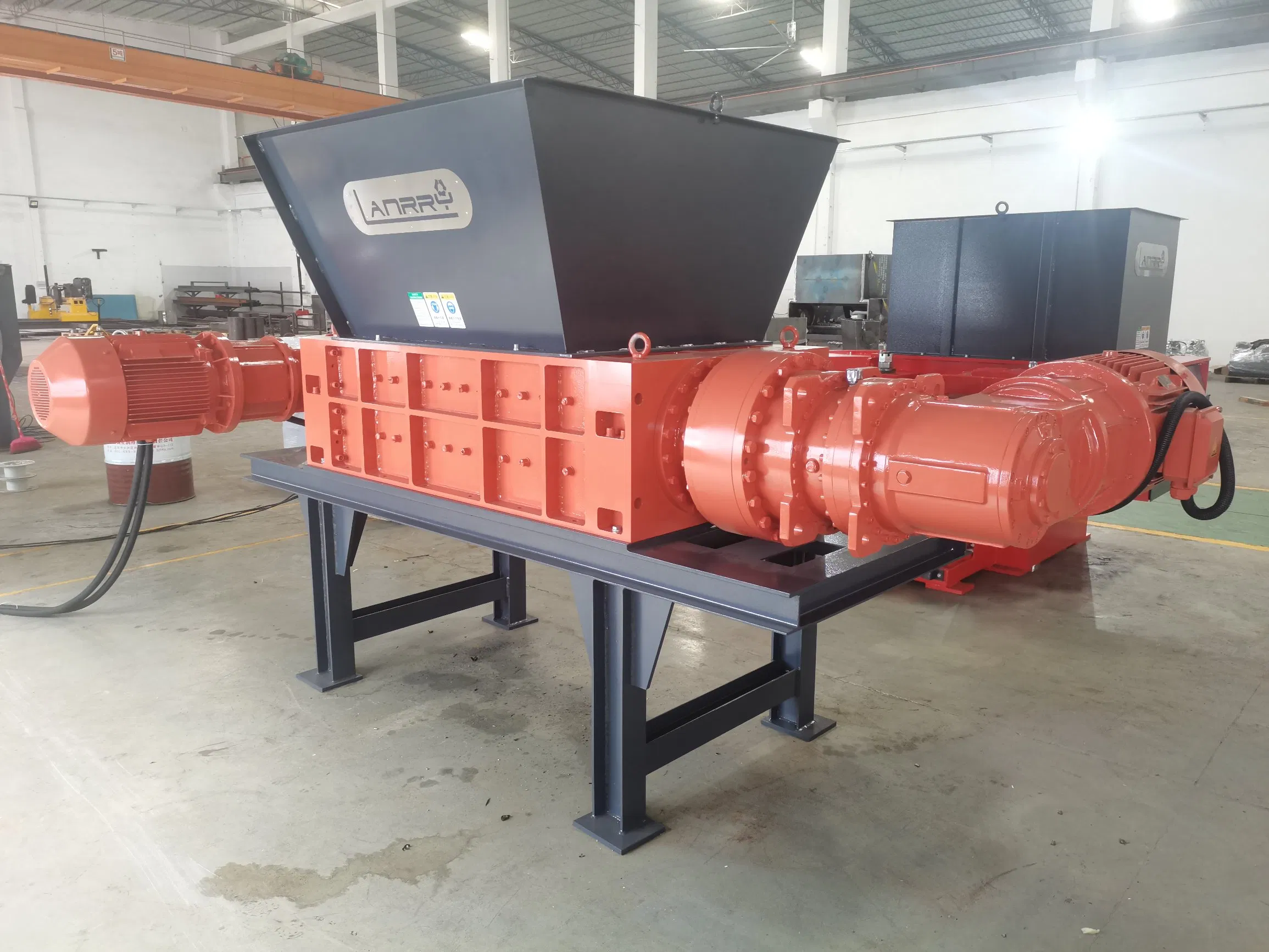 Máquina de Reciclagem de Equipamento de Destruição de Plástico Filme Garrafa Lote Borracha Pneu Metal com Duplo Eixo