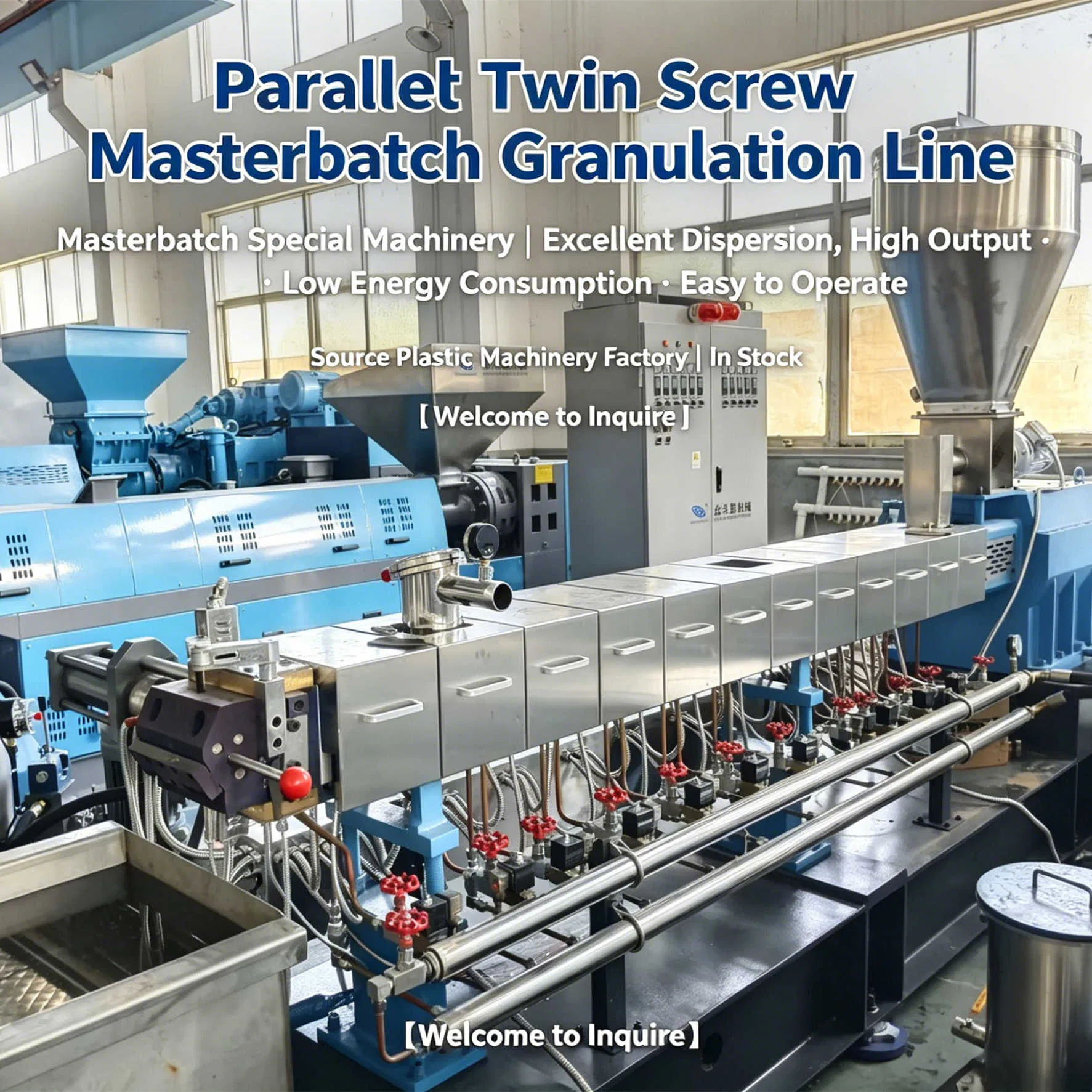 Linha de Granulação de Masterbatch de Cor Máquina de Pelotização Sistema de Controle de Alimentação Precisa