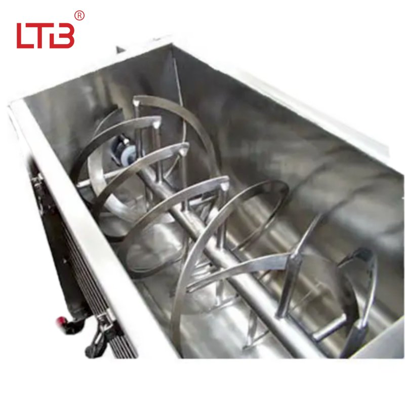 Venda Quente Misturador Espiral Horizontal de Fita para Alimentos Pimenta Chá com Leite Pó Seco Solto Equipamento Industrial de Mistura por Parafuso em Aço Inoxidável