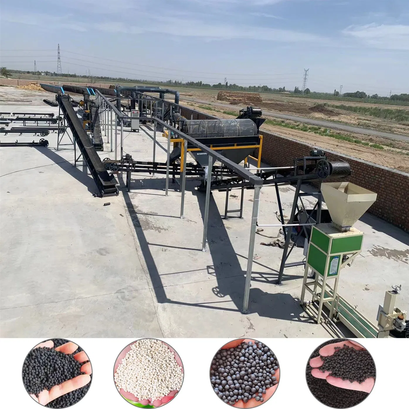 Linha de Produção de Compostagem Profissional para Granulados - Granulador de Extrusão de Fertilizante Orgânico com Sistema de Secagem